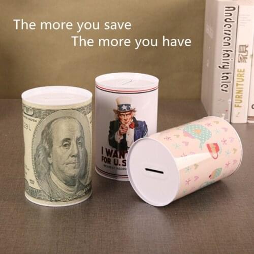 High-Quality Cartoon Magician Alpaca Space Metal Cylinder Piggy Bank Saving Money Box Home Decore Tin Piggy Bank Children Gifts