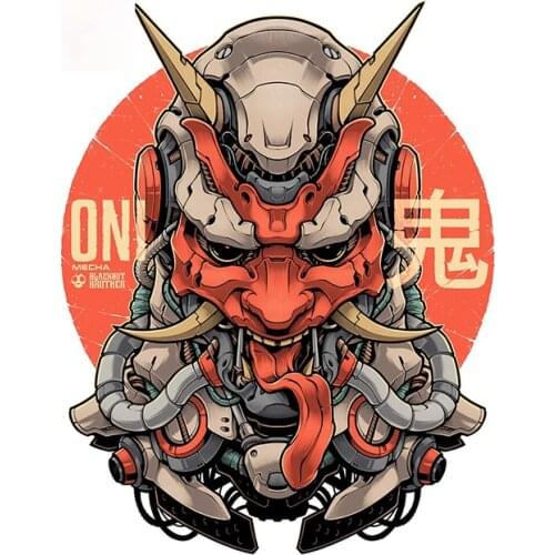 Personality Japan Samurai Demon Mask Funny Car Stickers Motorcycle Decal Waterproof Sun Protection Decals Apply To Car Window