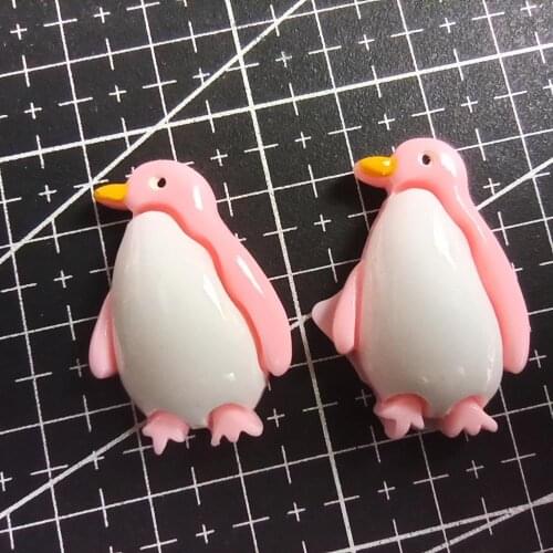 1pcs/lot resin flat back pink penguin 32mm Scrapbook Embellishment DIY Phone Decoration