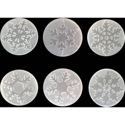 1pcs Reusable Liquid Silicone Mold Snowflake Christmas Resin Molds For DIY Christmas Jewelry Gift Charms Pendant