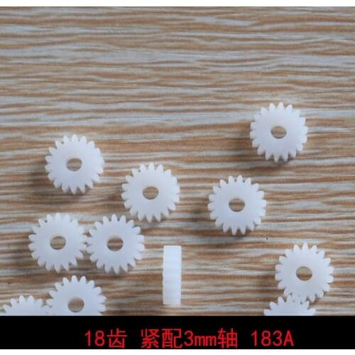 10/100pcs 18teeth/hole 3mm/OD 10mm/thin plastic gear/rc car/DIY toys accessories/technology model parts/baby toys/183A