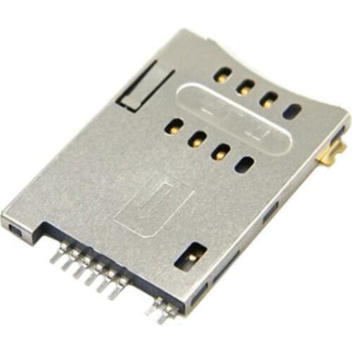 10PCS 6+2 Pins SIM Card Slot 8p 8pin Self Push SIM Socket MUP-C720 without column