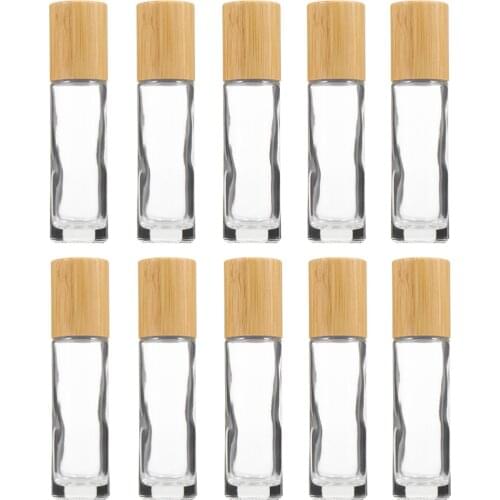 10pcs 10ML Glass Subpackage Containers Transparent Roll-on Sub Bottles