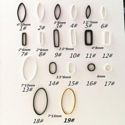 20pcs/pack Japan Korea Alloy Nail Art 3D Black White Frame Oval Rectangle Metal Decoration for Phototherapy Nail Sticker DIY