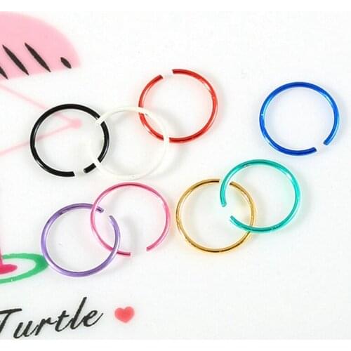 40pcs Steel Tiny Nostril Segment Septo Nose Rings Captive Ear Nose Hoop Piercings Clip On Helix Rings Body Jewelry