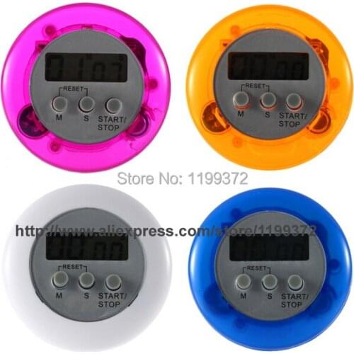 50pcs/lot New digital kitchen timer Kitchen helper Mini LCD Screen Kitchen Count Down Clip Timer Alarm 5 Colors