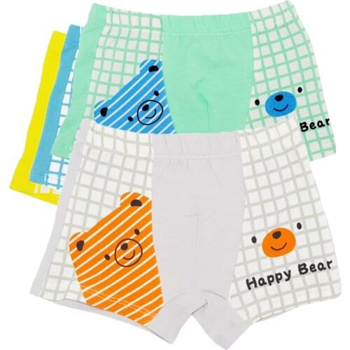 8Pcs/Lot 100% Cotton Children Underwear Baby Panties Boys Girls Boxer Shorts Cartoon Bear Boy Girl Underpants Kids Panty 1-16Y