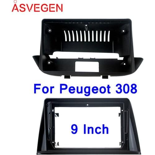 Asvegen 9 " For Peugeot 308 Car Radio Fascia Frame Car Dvd Frame Install Panel Dash Mount Installation Dashboard