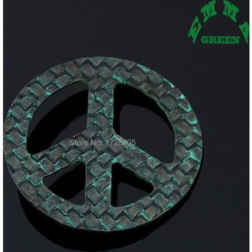 Broche Peace Sign Symbol Brooches pins Retro Green Metal for Women 60x60mm Alloy Weddings Party Brooches Valentine Day Gifts