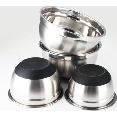 Mixing Bowls, Stainless Steel Mixing Bowl with Ergonomic Non-Slip Silicone Base Professional Kitchenware for Cooking Baking