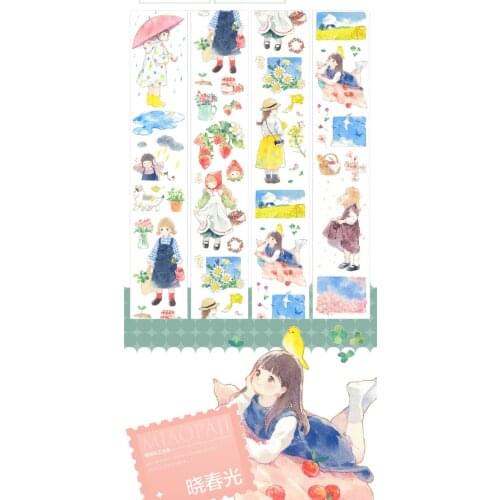 1 Loop Size Cute Spring Girl Going Out Pet Decorative Masking Tape 80cm