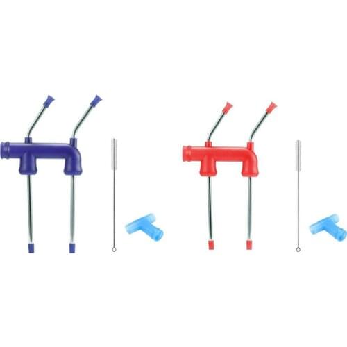 Double Beer Snorkel,Beer Bong,Drink Beer Funnel,Beer Wine Dispenser with Cleaning Brush,for Beer Can Beer Bottle