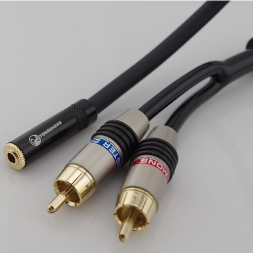 HIFI 3.5mm RCA Female connector jack Stereo Cable Y plug to 2 RCA Male Adapter 3.5 Audio aux Socket connector to Headphone music