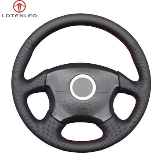 LQTENLEO Black PU Artificial Leather DIY Car Steering Wheel Cover for Subaru Impreza WRX 2002 2003 2004 Impreza WRX STI 2004
