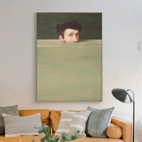 Famous Paintings Spoof Creative Portrait Canvas Painting Posters and Prints Wall Art Pictures for Living Room Home Decoration