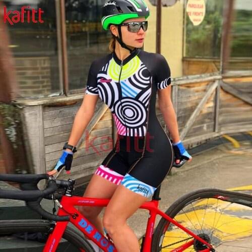 Kafitt Professional Team nNew Cycling Wear Ciclismo Feminina Triathlon Short-sleeved Womens Cycling Wear Jumpsuit Team Jersey
