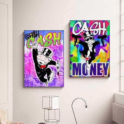 Cash Money Paintings Posters Alec Street Graffiti Wall Art Decorative and Prints Living Room Bedroom Home Decor Canvas Painting