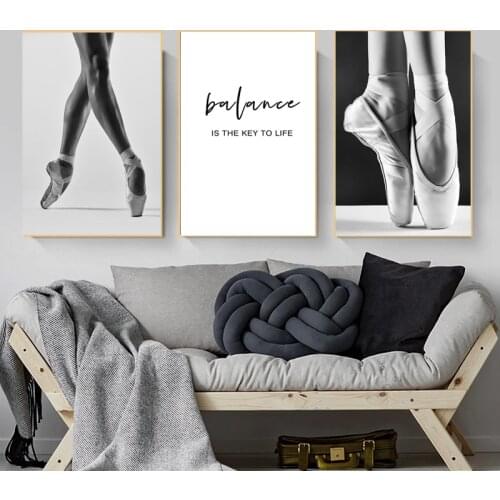 Classic Beautiful Ballerina Black and White Quote Canvas Painting Posters Prints Wall Art Pictures Modern Living Room Home Decor