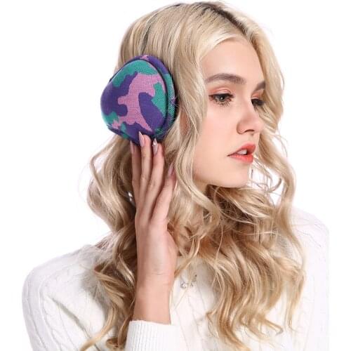 CLIMATE Camoulfage Earmuffs Winter Folding Ear Cover Warmer Fold Muff Cool Army Warm Ear Muff PU Blank Ear Muffs for Men Women