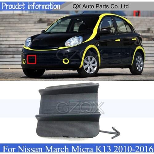 CAPQX Front Bumper Trailer Cover For Nissan March Micra K13 2010-2016 Tow Bracket Cover Bumper Tow Hook Cover Cap