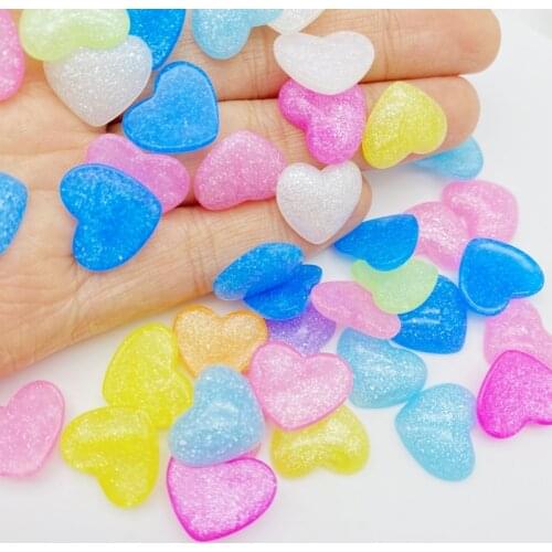 30Pcs Kawaii Cute Mixed Mini Heart FlatBack Resin Cabochons Scrapbooking DIY Jewelry Craft Decoration Accessories G58