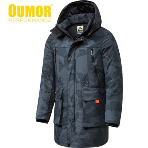 Oumor 8XL Men Winter New Long Casual Camouflage Hood Jacket Parkas Coat Men Outdoor Fashion Warm Thick Pockets Parkas Trench Men