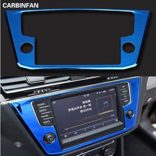 Stainless steel Sticker Interior Console Navigation Panel Frame Cover Trim For Volkswagen VW Tiguan 2017