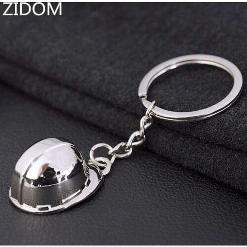 New arrival safety cap helmet metal key chain keychain key ring key finder drop shipping