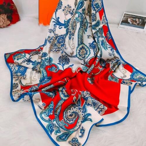 [SLKSCF] 90X90CM Square 100% silk scarf shawl real silk scarves capes womens handkerchief