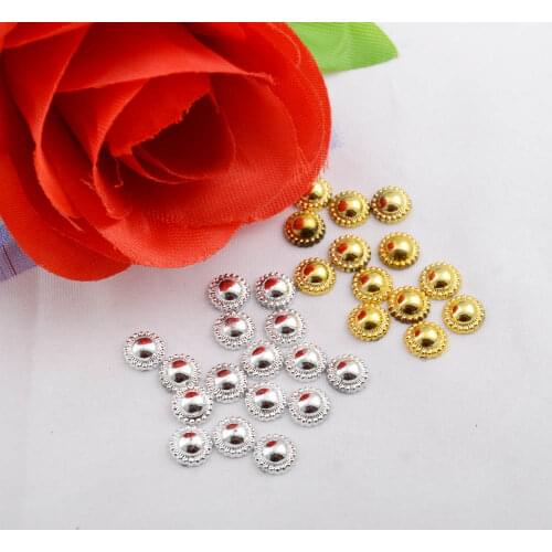 BOLIAO 200Pcs 8*8mm ( 0.31*0.31in ) Half Round Resin No Hole Glue On Flatback Clothes/Wedding Dress Decoration Craft DIY