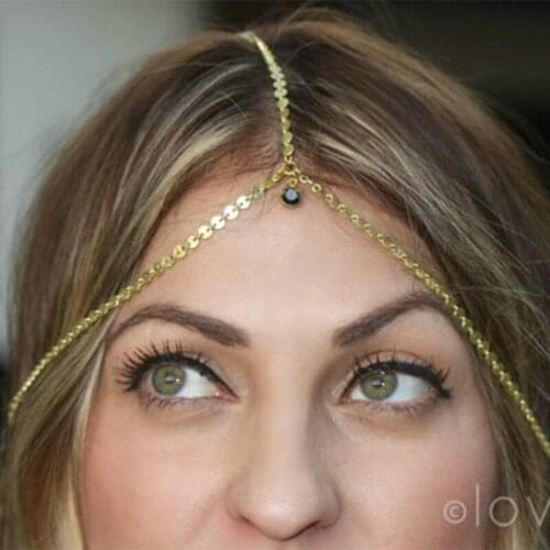 Vintage Bohemian Style Rhinestone Headband Wedding Hair Accessories Crystal Pendant Head Chain Hot Sale