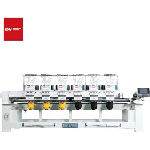 Bai 6 Head Industrial Computerized Embroidery Machine With 10" Lcd Touch Screen 1200 Rpm Online Support Video Technical Support