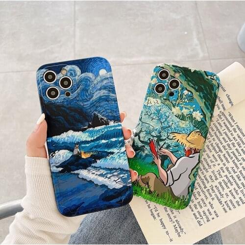 Luxury Phone Case For Apple iphone 11 Pro Max 7 8 Plus 12 Mini X XR XS SE 2020 Art Soft Protective Shockproof Back Cover Coque