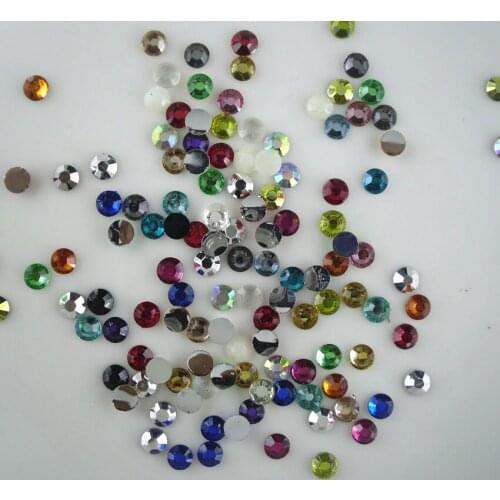 SS16 round 14 facets crystal resin rhinestones 4mm silver flatback clothing phone nail art diamond decorations glue 50000pcs AAA