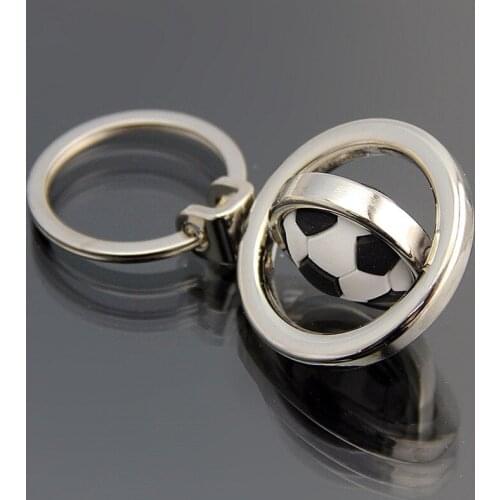Spot rotating football key ring Creative Word Cup small gifts Games gifts metal keychain custom