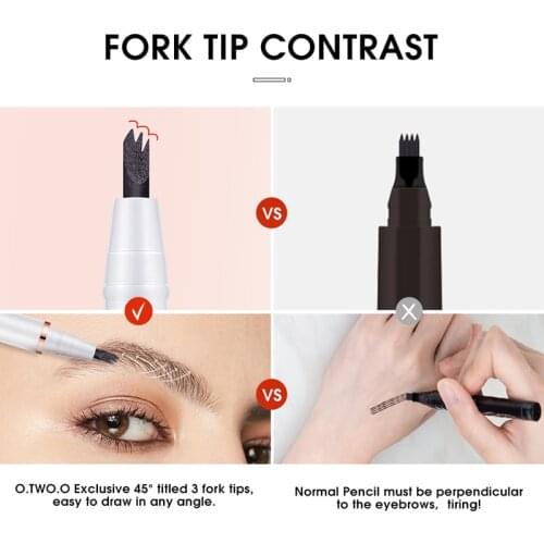 High Quality 3-Fork Tip Waterproof Eyebrow Pencil Cosmetics Long Lasting Natural Makeup For Women Girl