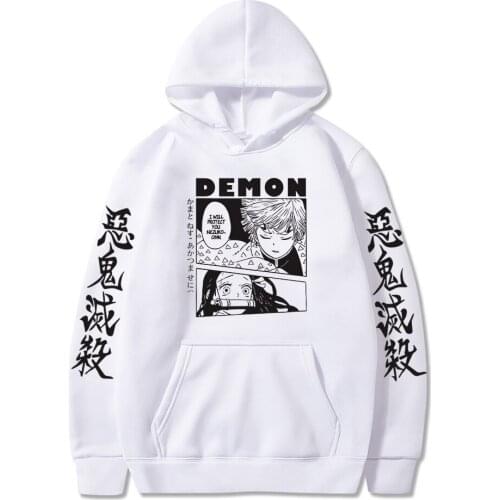 Japan Anime Demon Slayer Hoodies Men Funny Cartoon Nezuko Zenitsu Friends Long Sleeve Hip Hop Winter Casual Sweatshirts Women
