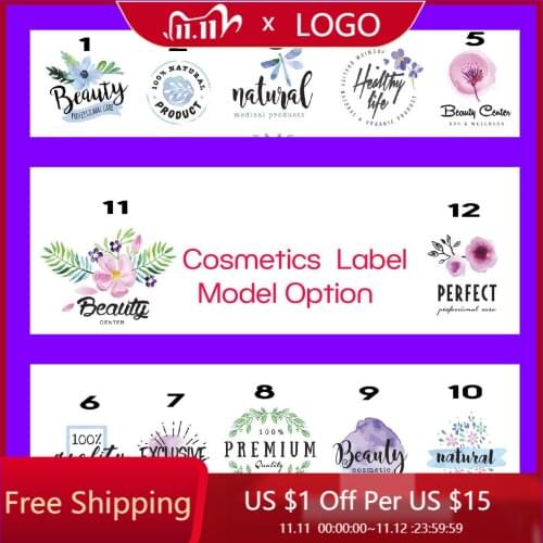 100PCS Cosmetic Bottle Sticker Logo Printing Yours Brand Name