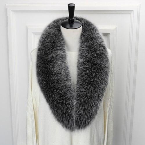 100CM Genuine Real Fox Fur Collar Winter Neck Keep Warm Soft Scarf Luxury Natural Fox Scarves Women Coat Decoration Unisex Shawl