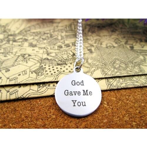 3pcs/lot Fashion stainless steel necklace "god gave me you" Charms Pendant necklace Jewelry Gift more style for choosing