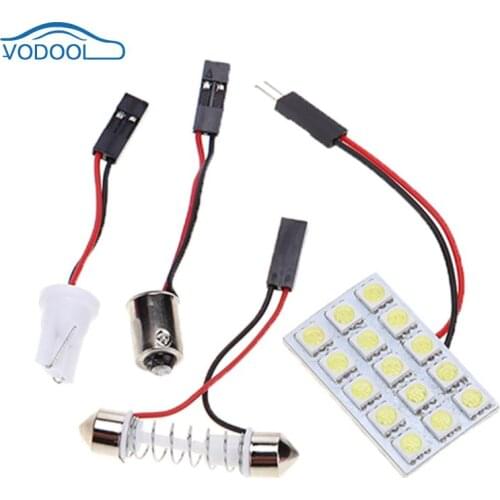 5050 15SMD Automobile Interior Light LED White Light T10 Festoon Dome Adapter 12V BA9s Car Lamp Panel Car-styling