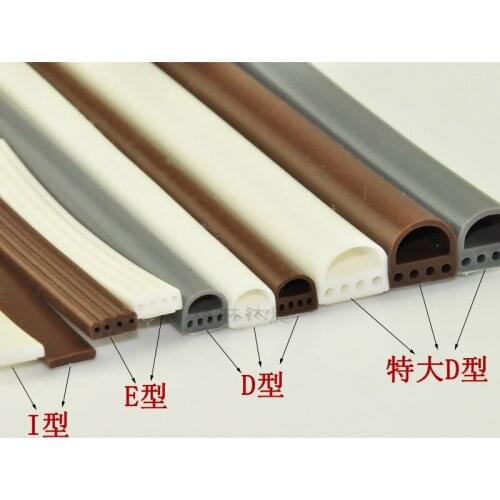 6meter/lot E/D/I type Silicone rubber sealing strip for door / window sound insulating strip self-adhesive tape