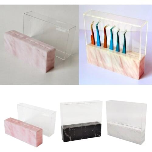 8 Slots Eyelash Tweezers Sort Storage Stand Acrylic Display Shelf 3 Colors Optional Makeup Tool Supplies