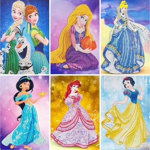 5D Diamond Painting Disney Aladdin Princess Jasmine Cross Stitch Embroidery Handmade Art Mosaic Partially Drill Decor Gift