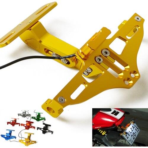 CNC Aluminum Motorcycle Rear License Plate Mount Holder with LED Light For MV Agusta F3 675 800 F4 1000 S RR RC AGO AMG