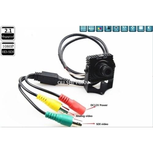 CCTV HD SDI Camera 1/2.8' Panasonic 2.1 MP 1080P Full Lens 3.6MM HD SDI OSD Menu WDR Security Mini SDI Box Camera For SDI DVR