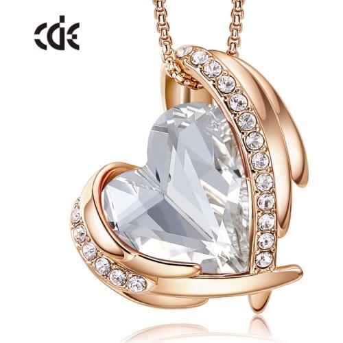 CDE Heart Pendant Necklaces for Women Hot Selling Crystals From Swarovski Necklace Wedding Party Jewelry Decorations Gift