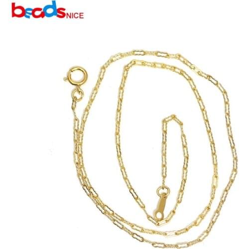 Beadsnice ID40140smt2 Peanut Style Chain Necklace Gold Filled Chain Layering Necklace Chain for Pendant Minimalist Jewelry