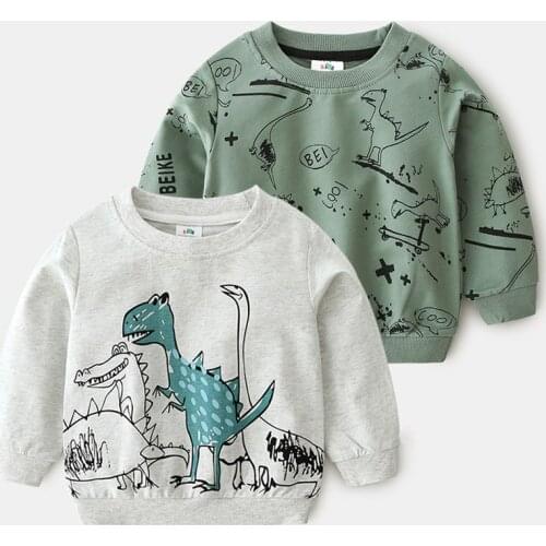 Childrens Clothing Baby Boys Sweatshirts 2020 Autumn New Kids Boys Cartoon Print Casual Pullovers T Shirt Toddler Outwear 2-8Y