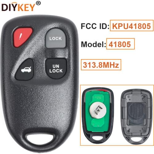 Keyecu Keyless Entry Remote Car Key Fob 4 Button for Mazda 6 2003-2005 FCC: KPU41805